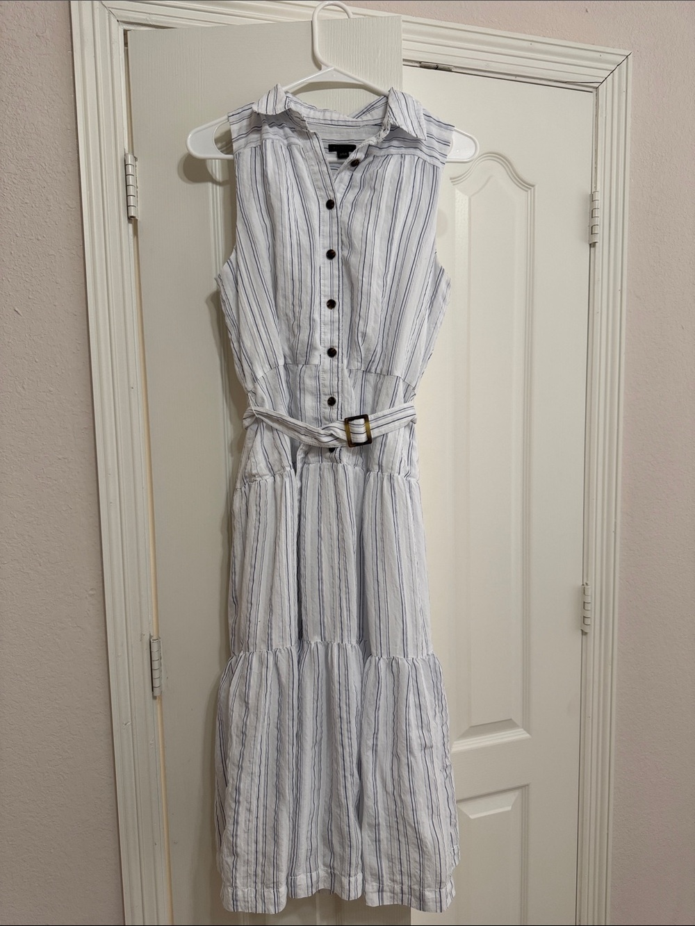 Ann Taylor White Linen Maxi Dress